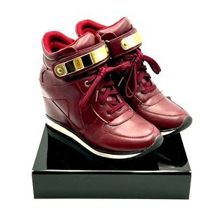 Wine High top Wedge Sneaker by Shoe Dazzle